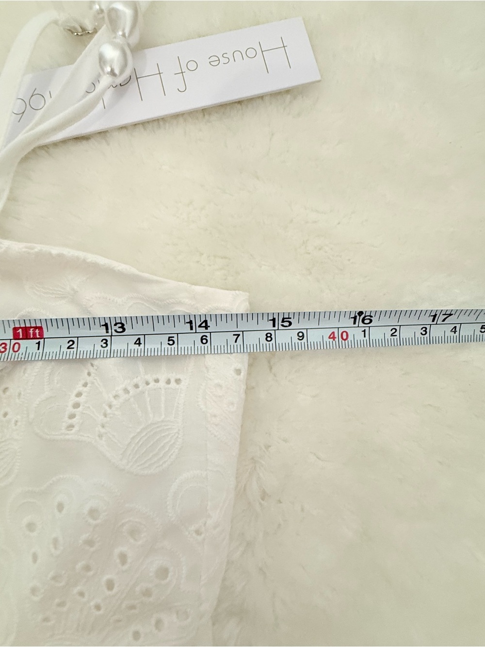 NWT House of Harlow 1960 White Eyelet Cotton Maxi Dress Smocked Back S - Picture 10 of 14
